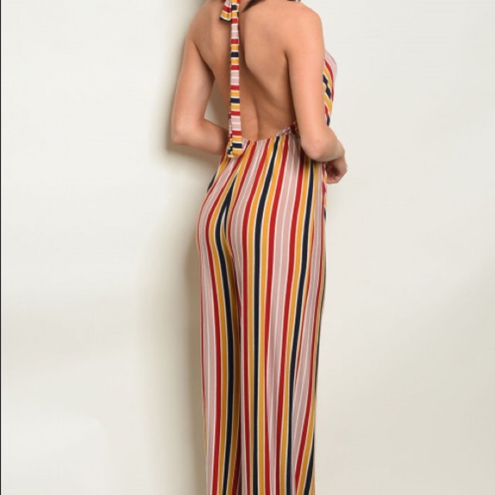 🌈LAST 3! Gorgeous Rainbow Halter Jumpsuit! - Picture 2 of 2
